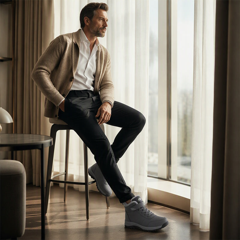 ⏳Liquidation totale⏳Bottes de neige d'hiver pour hommes avec doublure en peluche