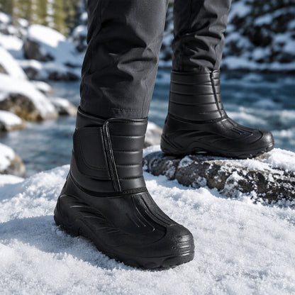 Bottes de neige imperméables unisexes à doublure pelucheuse