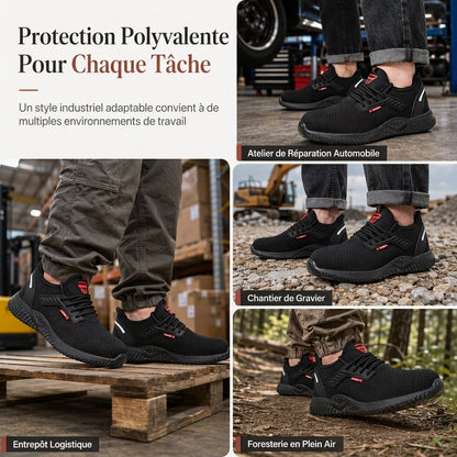 Chaussures de sécurité à embout acier pour homme, Bottines de travail respirantes légères, Chaussures de protection résistantes à la perforation