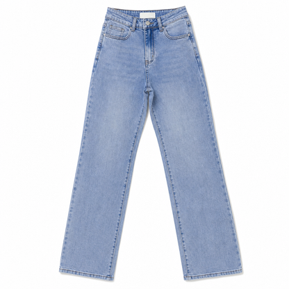 Jeans en denim à coupe ample et jambe droite pour femmes