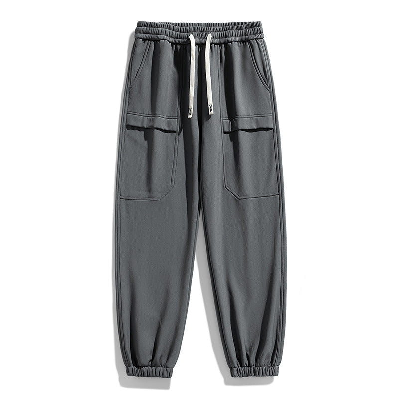 Pantalon cargo déperlant pour homme, doublure en peluche