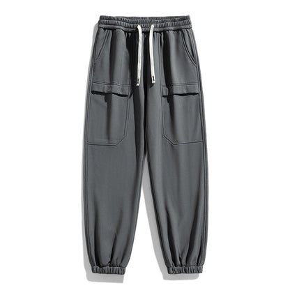Pantalon cargo déperlant pour homme, doublure en peluche