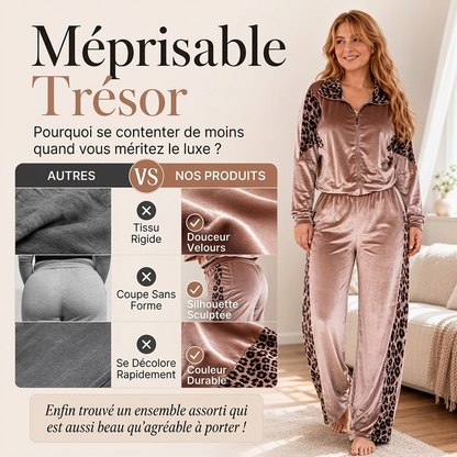⏳Liquidation totale⏳Ensemble Décontracté 2 Pièces à Imprimé Léopard pour Femme