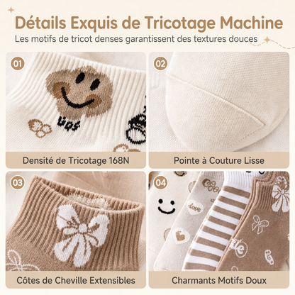Chaussettes courtes mignonnes pour femmes, respirantes, fines et basses, absorbantes, antidérapantes