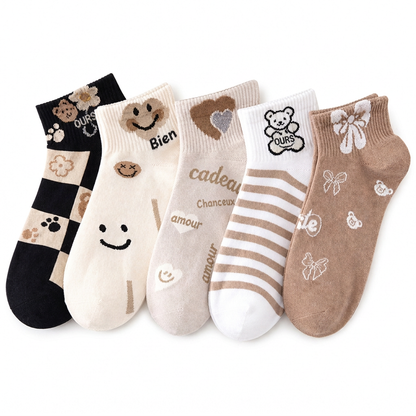 Chaussettes courtes mignonnes pour femmes, respirantes, fines et basses, absorbantes, antidérapantes