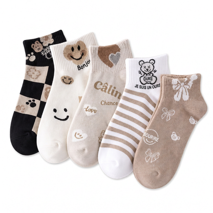 Chaussettes courtes mignonnes pour femmes, respirantes, fines et basses, absorbantes, antidérapantes
