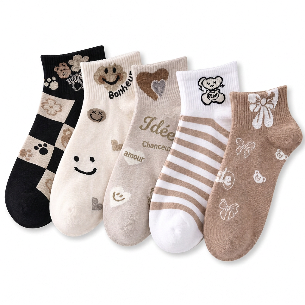 Chaussettes courtes mignonnes pour femmes, respirantes, fines et basses, absorbantes, antidérapantes