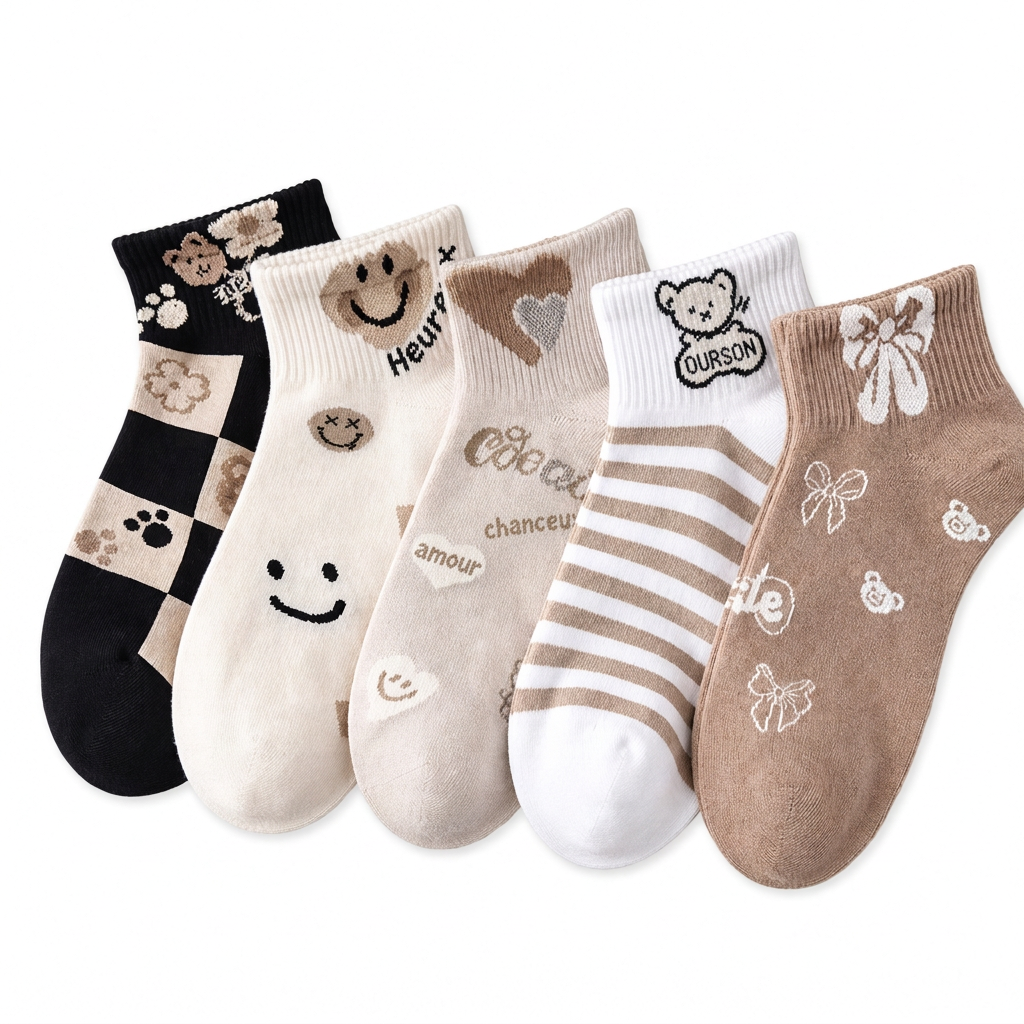 Chaussettes courtes mignonnes pour femmes, respirantes, fines et basses, absorbantes, antidérapantes
