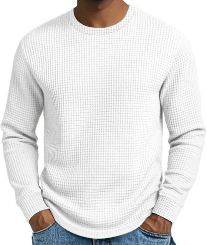 Sweat-shirt décontracté pour homme, coupe ajustée, col rond et manches longues