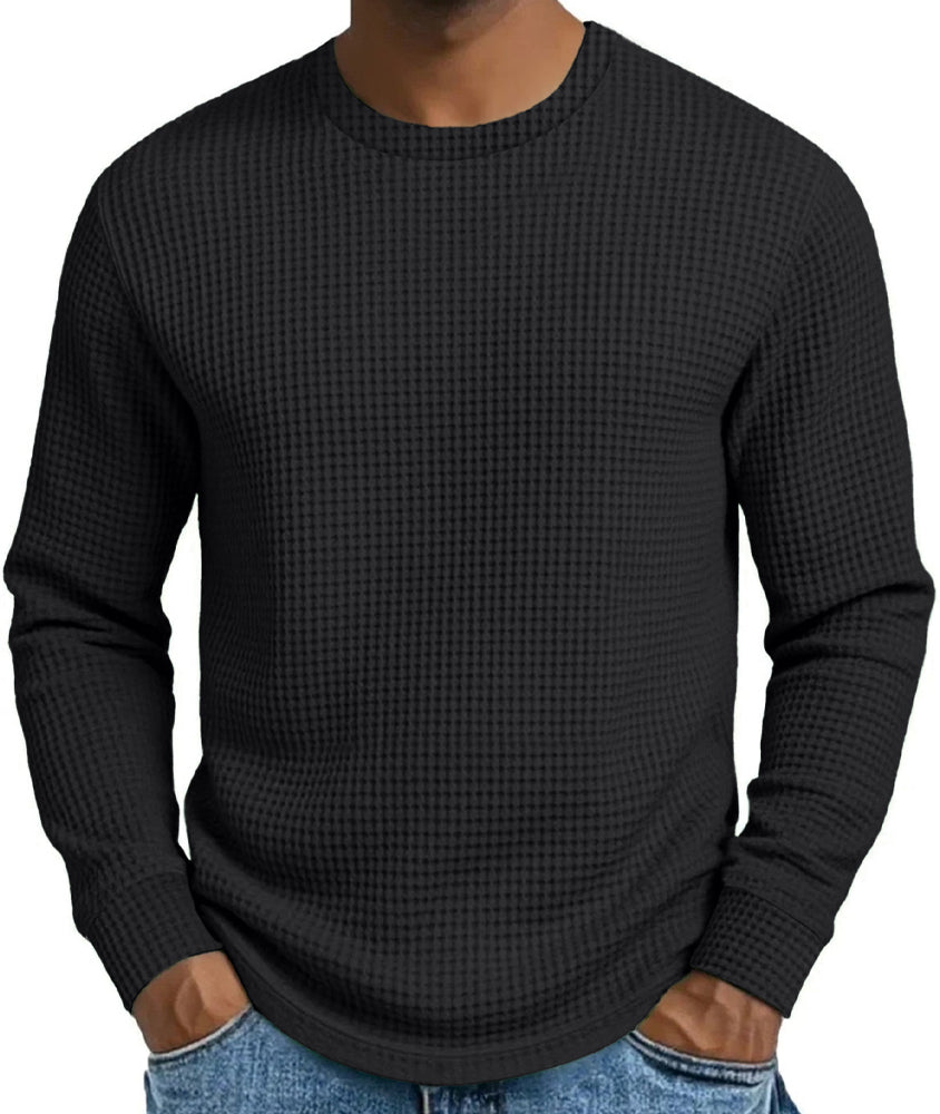 👜 -50 % sur toute la mode femme ! ✨Men's Casual Slim Fit Crew Neck Long Sleeve Sweatshirt