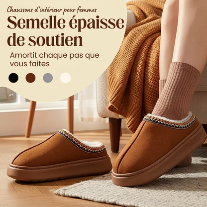 ❄️Promotion spéciale : -50 % DE RÉDUCTION🥾Chaussons maison pour femme à semelle épaisse et doublure pelucheuse