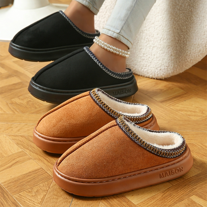 ❄️Promotion spéciale : -50 % DE RÉDUCTION🥾Chaussons maison pour femme à semelle épaisse et doublure pelucheuse