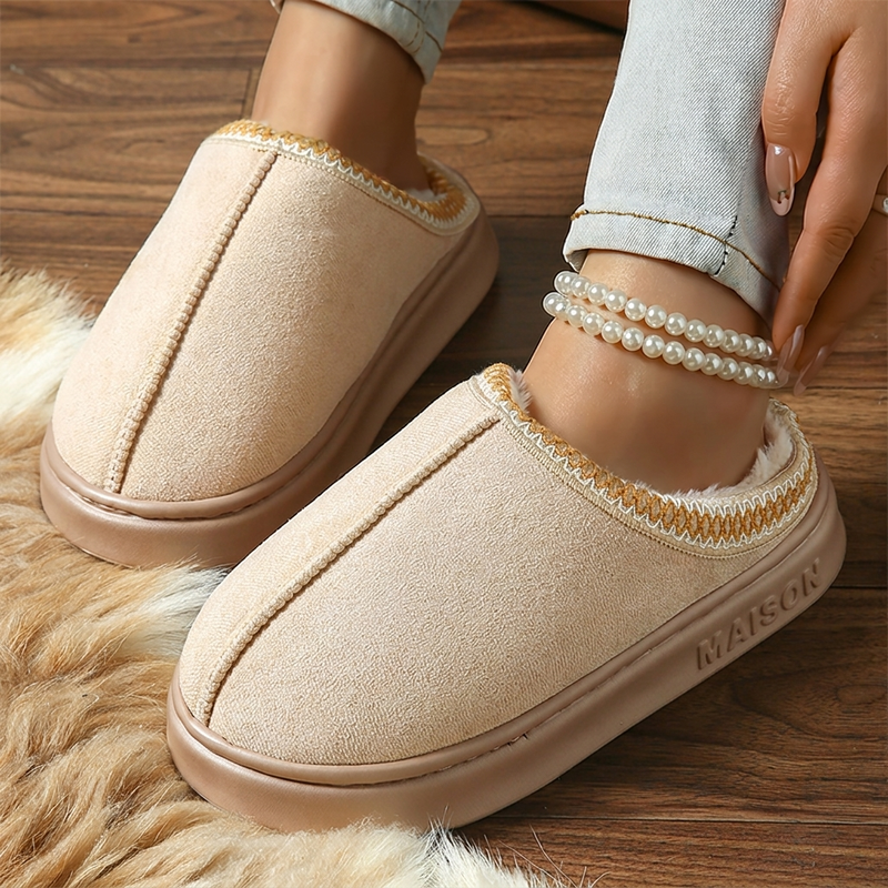 ❄️Promotion spéciale : -50 % DE RÉDUCTION🥾Chaussons maison pour femme à semelle épaisse et doublure pelucheuse