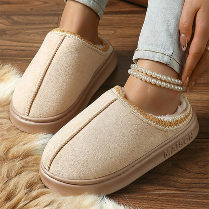 ❄️Promotion spéciale : -50 % DE RÉDUCTION🥾Chaussons maison pour femme à semelle épaisse et doublure pelucheuse