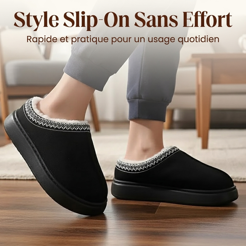 ❄️Promotion spéciale : -50 % DE RÉDUCTION🥾Chaussons maison pour femme à semelle épaisse et doublure pelucheuse