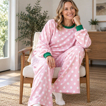 💖Soldes ! Prix cassés💖Ensemble femme sweat-shirt à pois et pantalon large