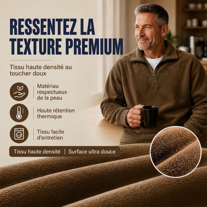 Sweat-shirt décontracté à col zippé pour homme