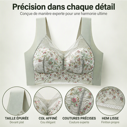 Soutien-gorge de maintien sans couture en dentelle florale pour femmes