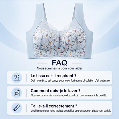 Soutien-gorge de maintien sans couture en dentelle florale pour femmes