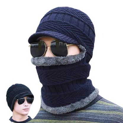 🧢 50% DE RÉDUCTION ! ❄️ Bonnet d'Hiver 3 en 1 – Couvre-Visage Intégré, Tissu Polaire Doux & Cagoule Sportive 🏔️✨