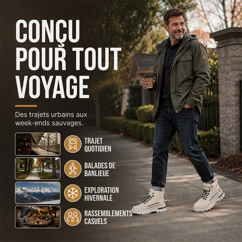 Bottes d'hiver antidérapantes et doublures chaudes pour hommes