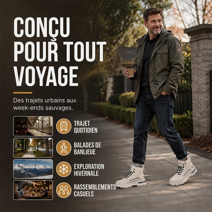 Bottes d'hiver antidérapantes et doublures chaudes pour hommes