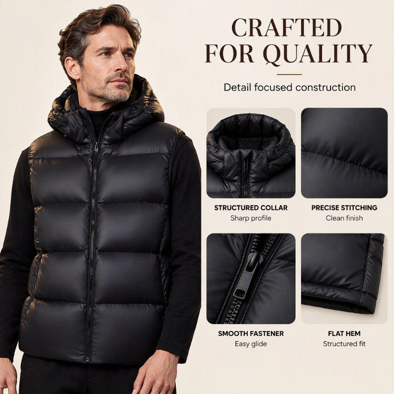 Gilet thermique léger à capuche pour homme