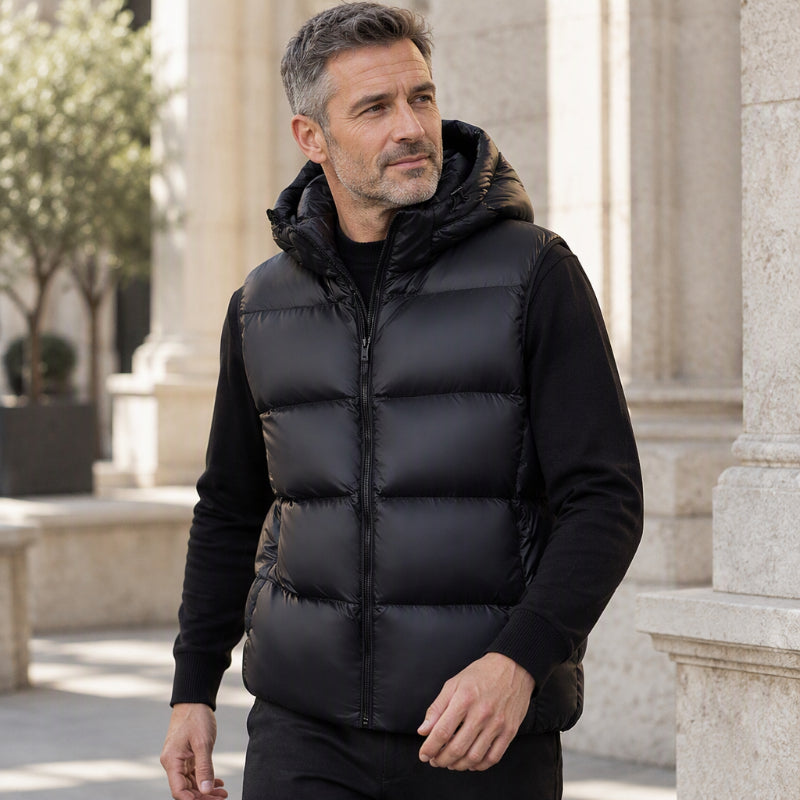 Gilet thermique léger à capuche pour homme