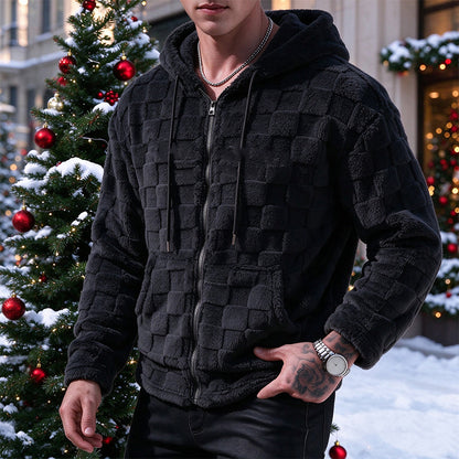 Veste décontractée à capuche pour homme, chaude pour l'hiver