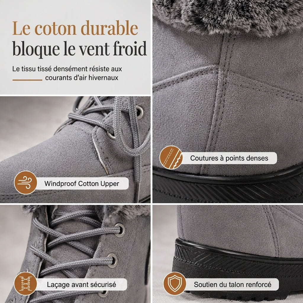 Bottes de neige hautes d'hiver pour femme, doublure épaissie, bottes chaudes pour temps froid