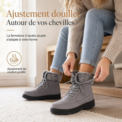 Bottes de neige hautes d'hiver pour femme, doublure épaissie, bottes chaudes pour temps froid