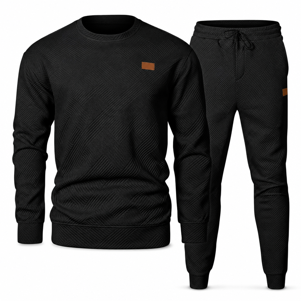 Ensemble de maille décontracté pour homme, Pull en tricot jacquard à col rond pour l'automne et l'hiver
