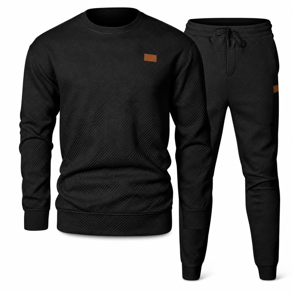 Ensemble de maille décontracté pour homme, Pull en tricot jacquard à col rond pour l'automne et l'hiver