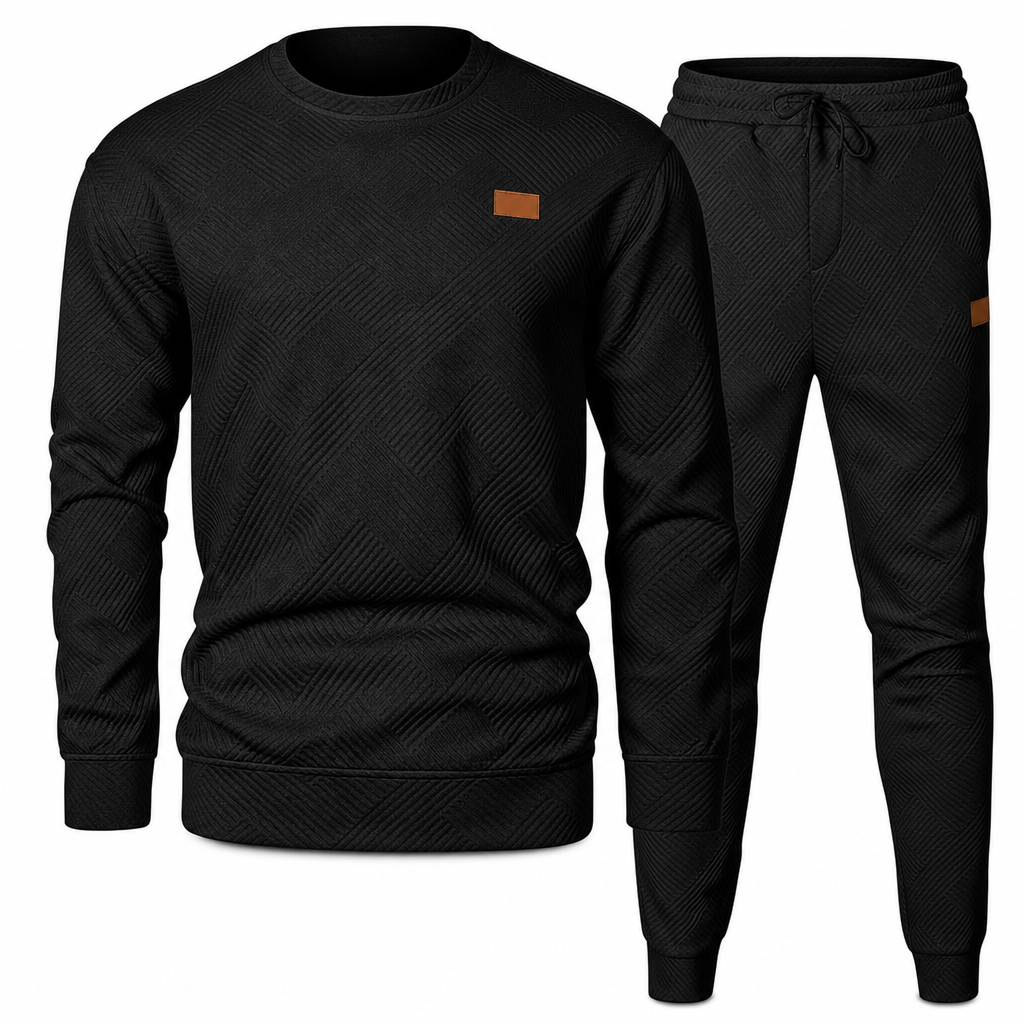 Ensemble de maille décontracté pour homme, Pull en tricot jacquard à col rond pour l'automne et l'hiver