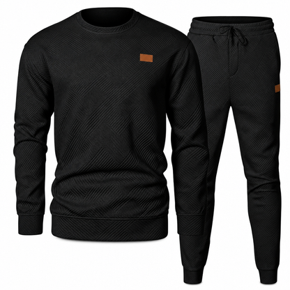 Ensemble de maille décontracté pour homme, Pull en tricot jacquard à col rond pour l'automne et l'hiver