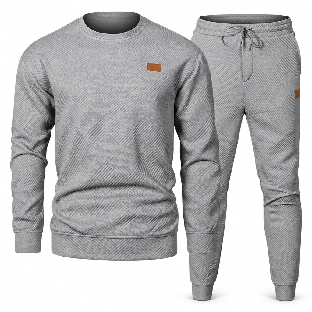 Ensemble de maille décontracté pour homme, Pull en tricot jacquard à col rond pour l'automne et l'hiver