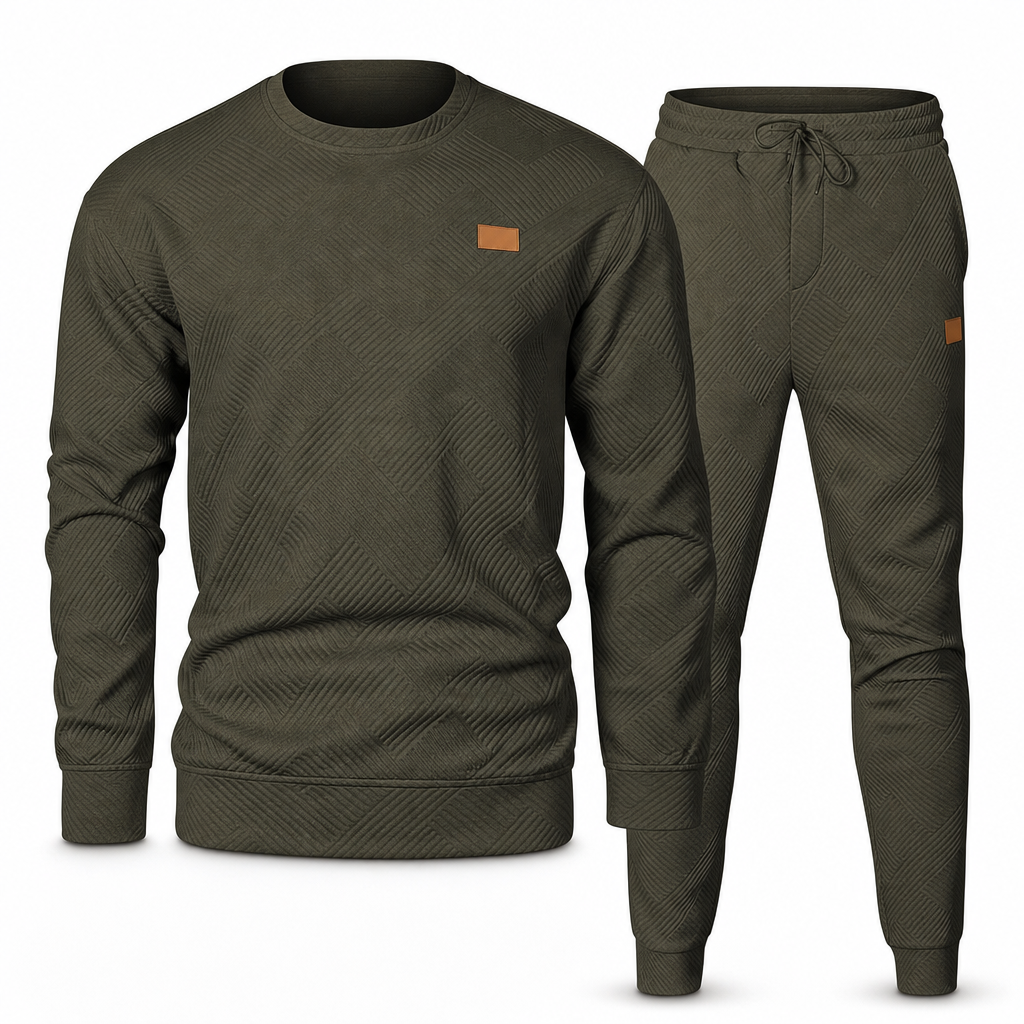 Ensemble de maille décontracté pour homme, Pull en tricot jacquard à col rond pour l'automne et l'hiver