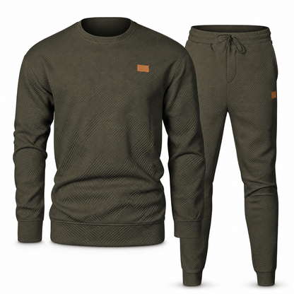 Ensemble de maille décontracté pour homme, Pull en tricot jacquard à col rond pour l'automne et l'hiver