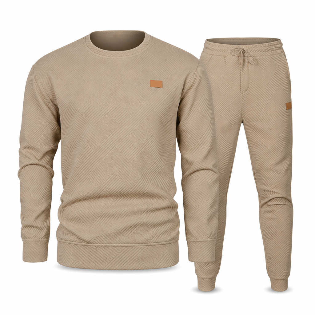 Ensemble de maille décontracté pour homme, Pull en tricot jacquard à col rond pour l'automne et l'hiver