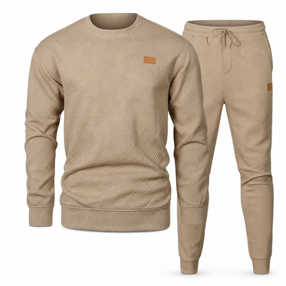Ensemble de maille décontracté pour homme, Pull en tricot jacquard à col rond pour l'automne et l'hiver