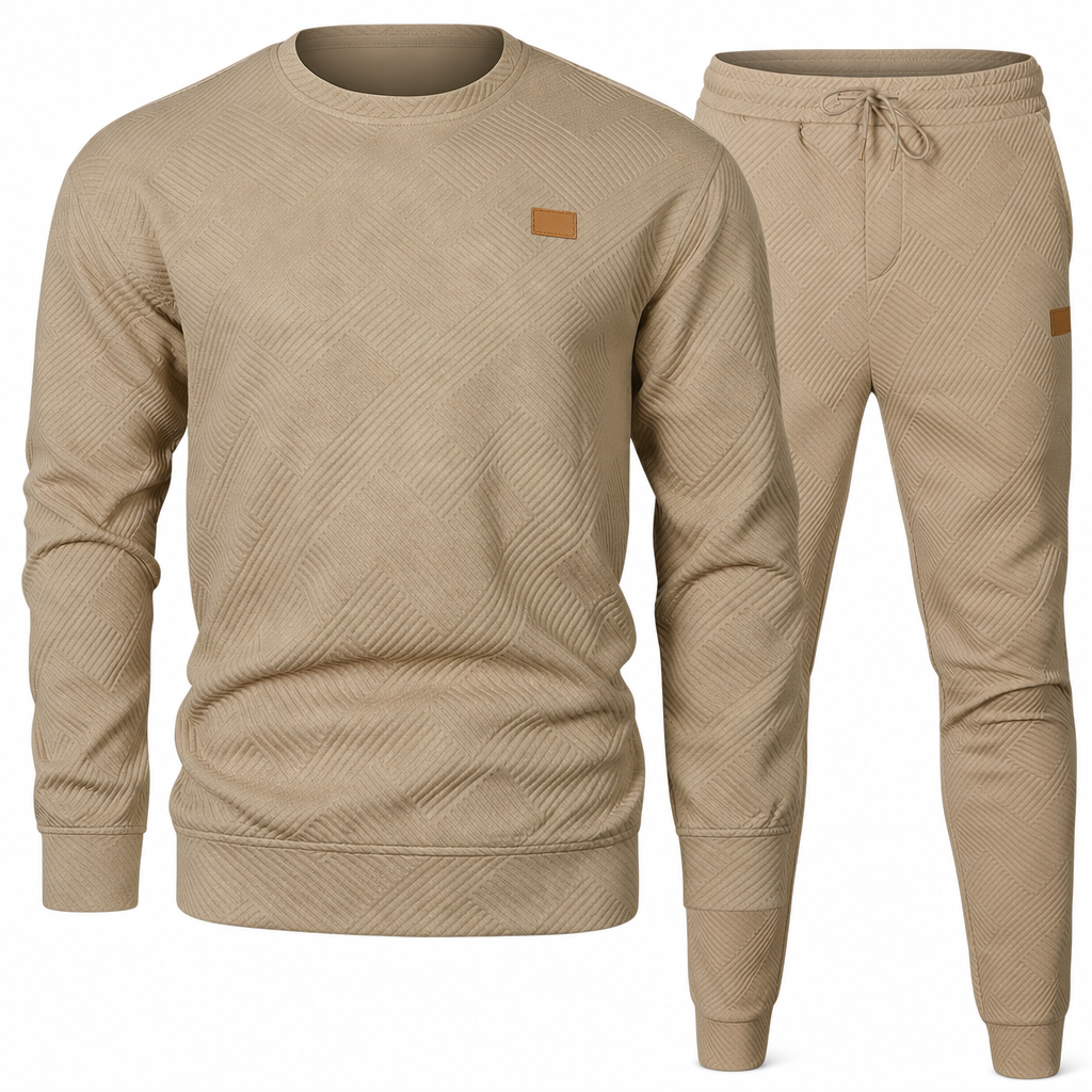 Ensemble de maille décontracté pour homme, Pull en tricot jacquard à col rond pour l'automne et l'hiver