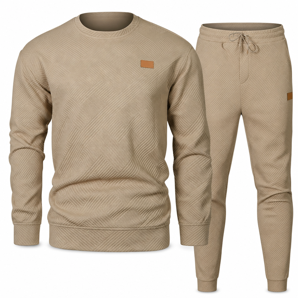 Ensemble de maille décontracté pour homme, Pull en tricot jacquard à col rond pour l'automne et l'hiver