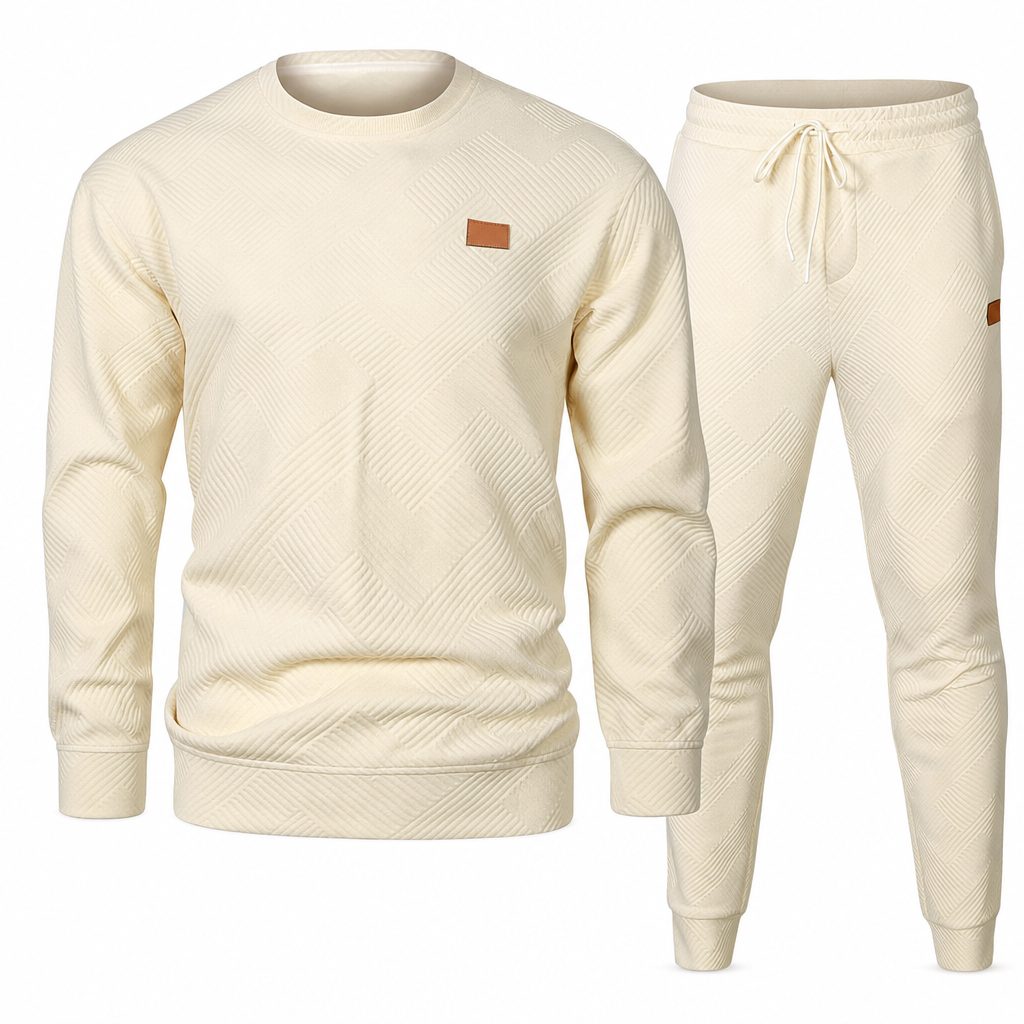 Ensemble de maille décontracté pour homme, Pull en tricot jacquard à col rond pour l'automne et l'hiver