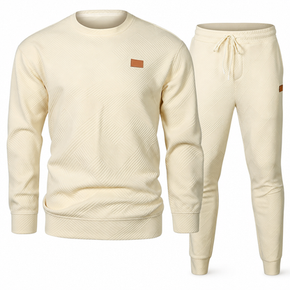 Ensemble de maille décontracté pour homme, Pull en tricot jacquard à col rond pour l'automne et l'hiver