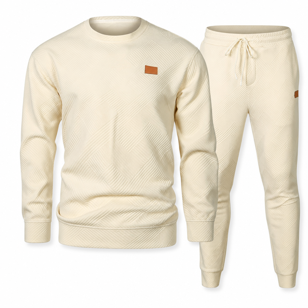 Ensemble de maille décontracté pour homme, Pull en tricot jacquard à col rond pour l'automne et l'hiver