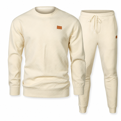 Ensemble de maille décontracté pour homme, Pull en tricot jacquard à col rond pour l'automne et l'hiver