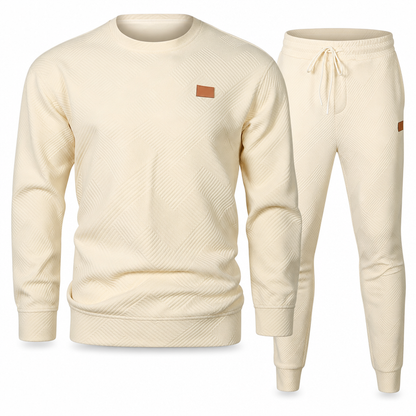 Ensemble de maille décontracté pour homme, Pull en tricot jacquard à col rond pour l'automne et l'hiver