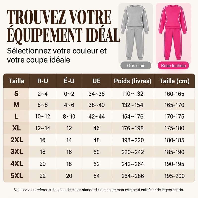Ensemble 2 pièces femme : sweat à bordure contrastée et jogging