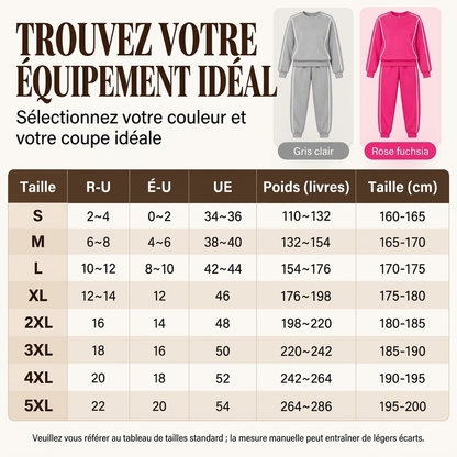 Ensemble 2 pièces femme : sweat à bordure contrastée et jogging
