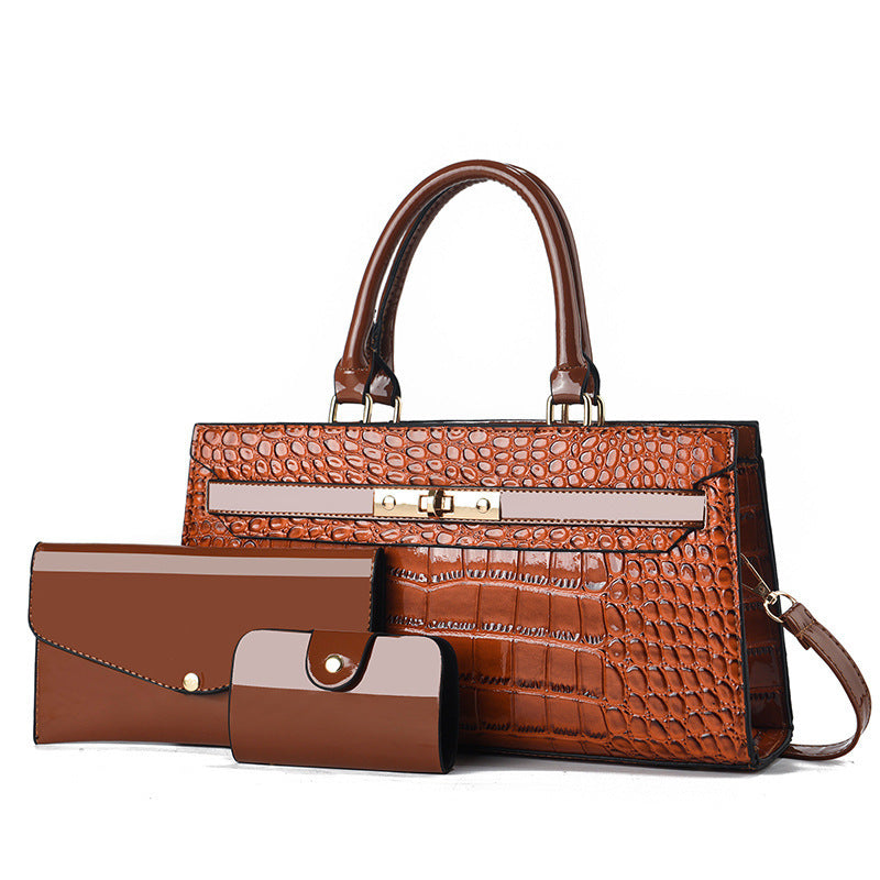 Ensemble de 3 sacs à main pour femme à motif reptile